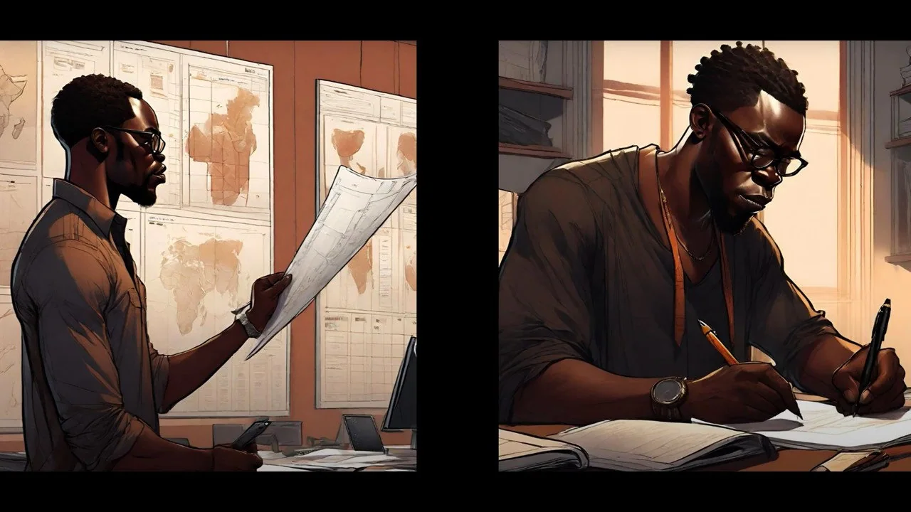 a man studying 