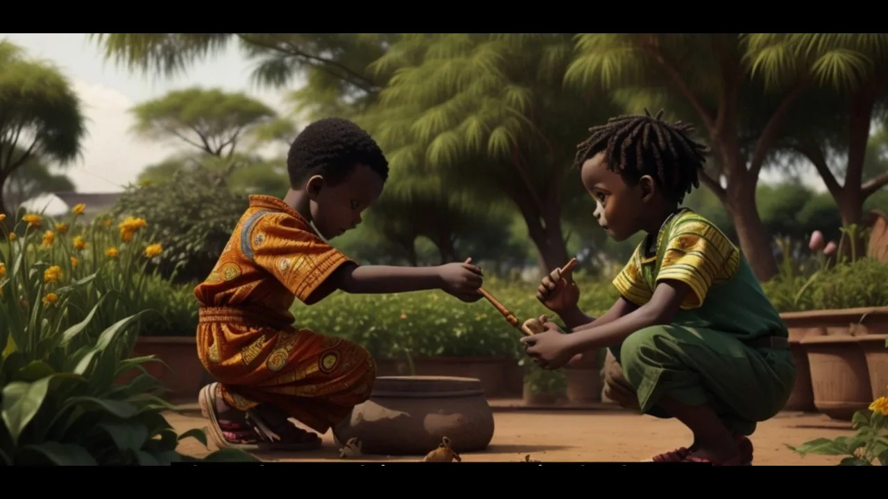 two kids playing
