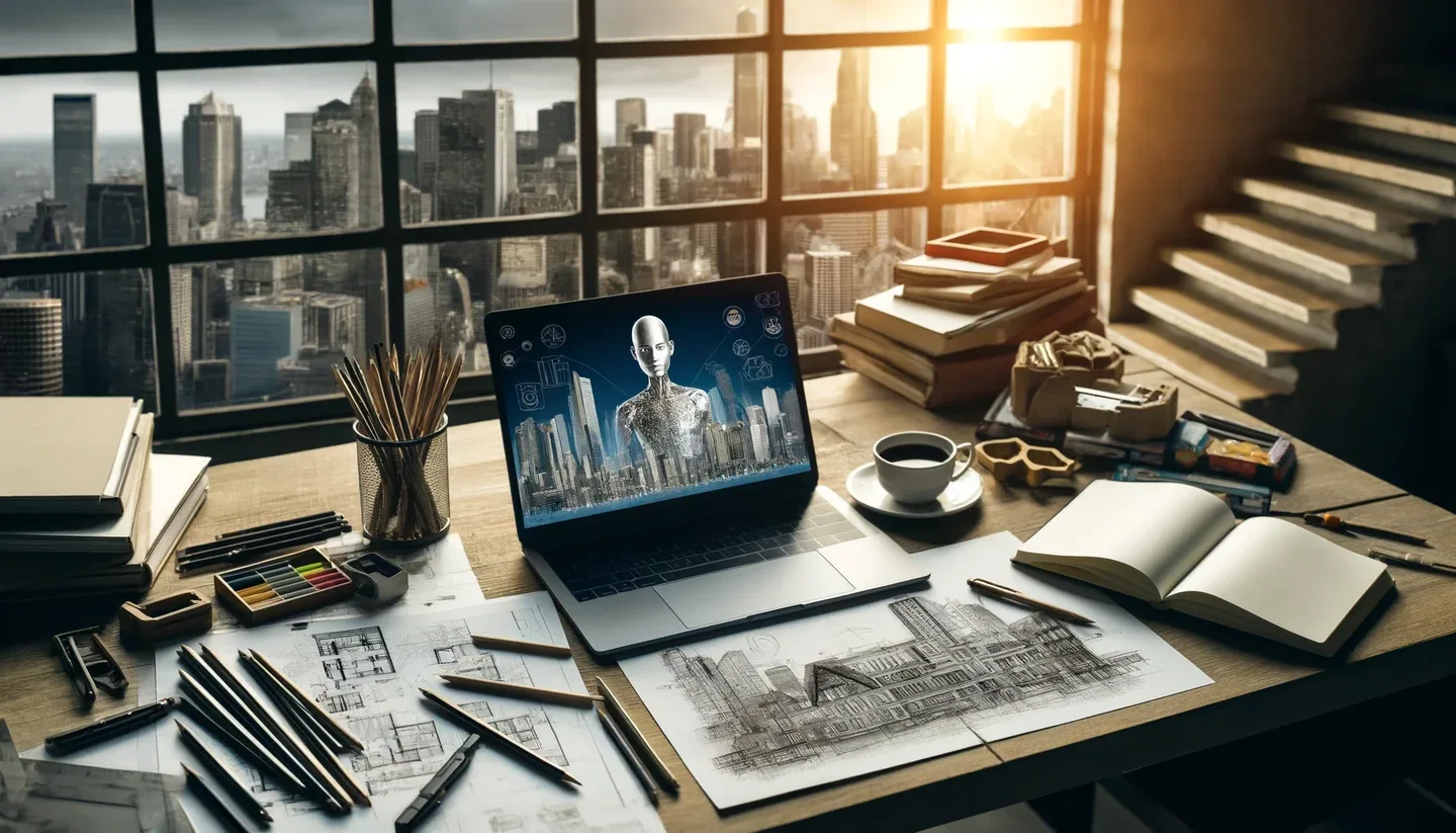 An architects work desk