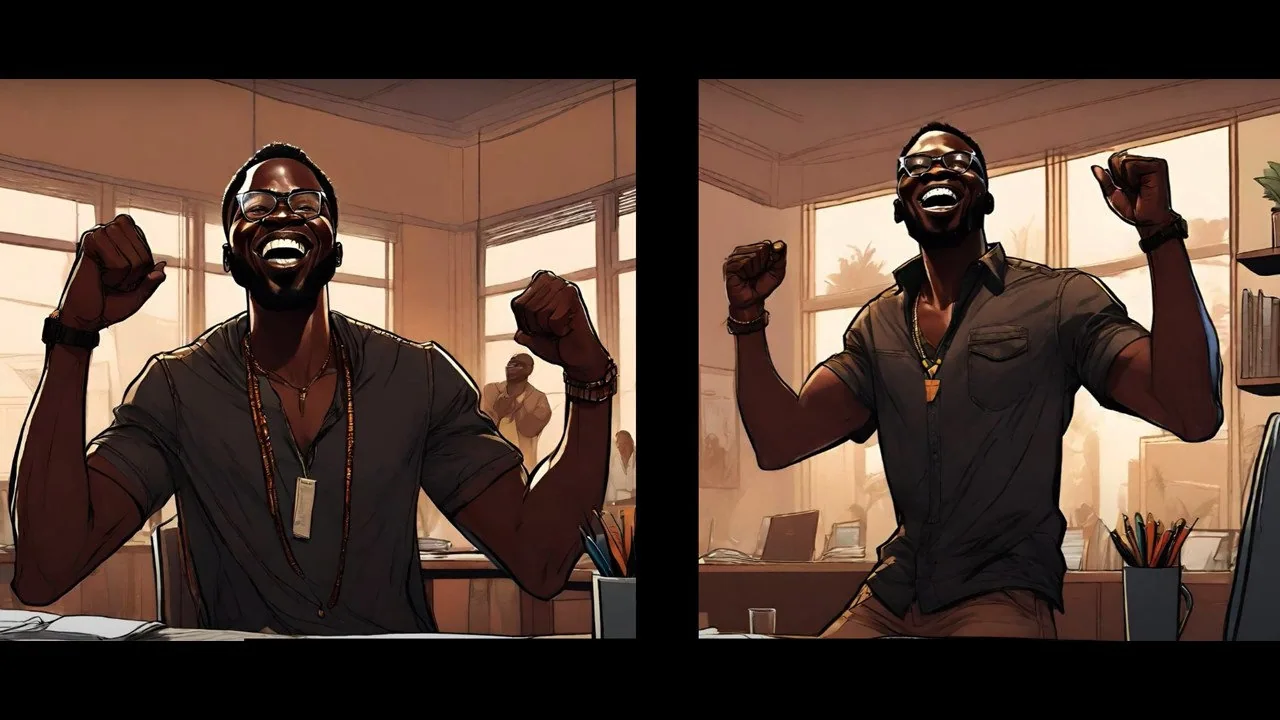 a man  jubilating 