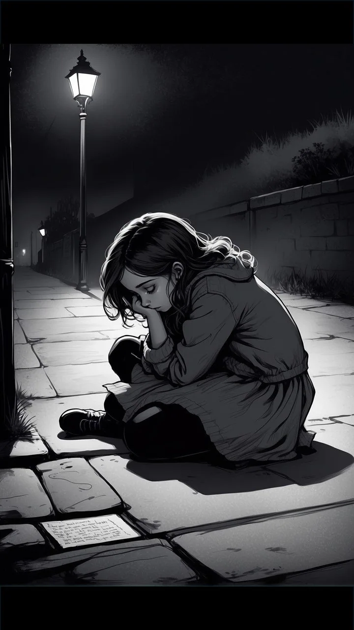Alice sitting on the ground alone. Her entire family disappeared