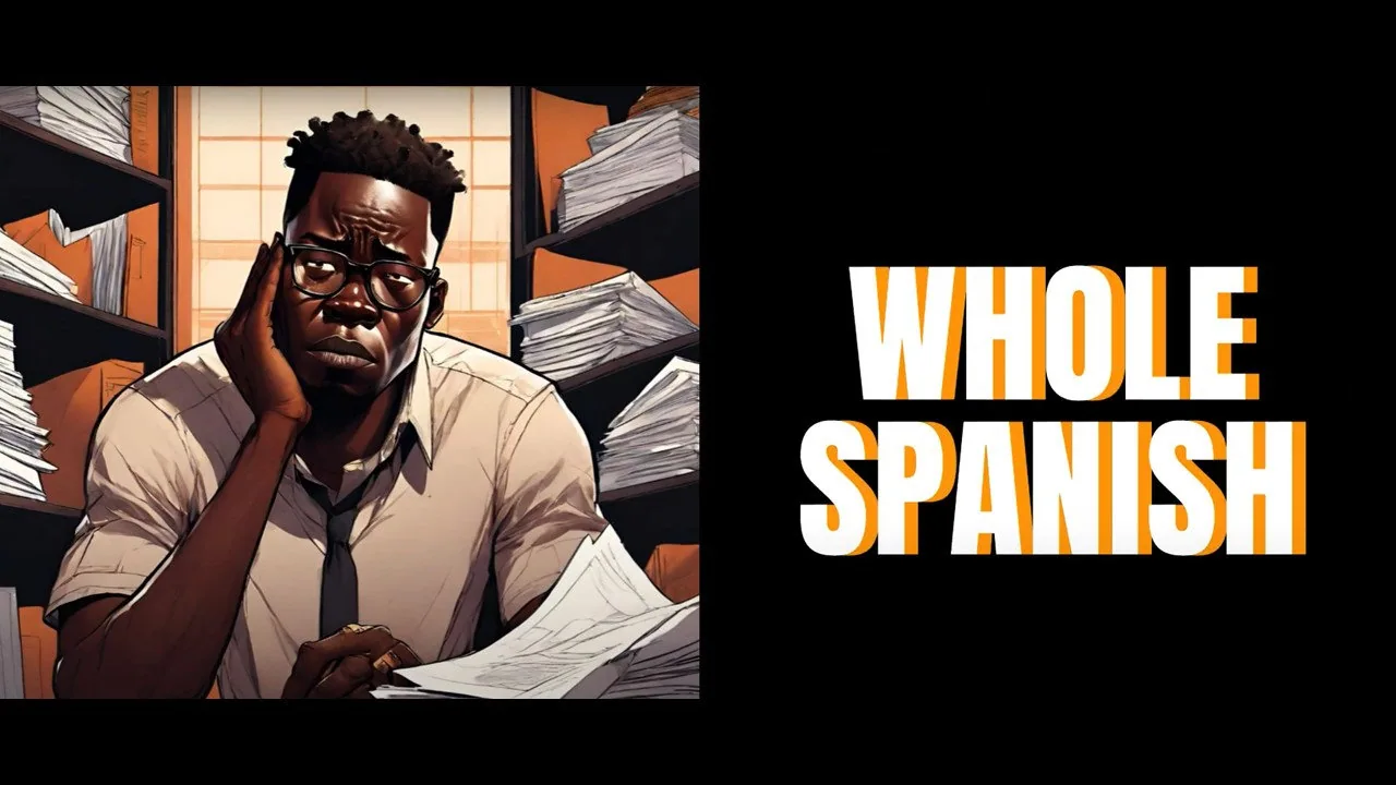 a man frustrated because he has to learn spanish